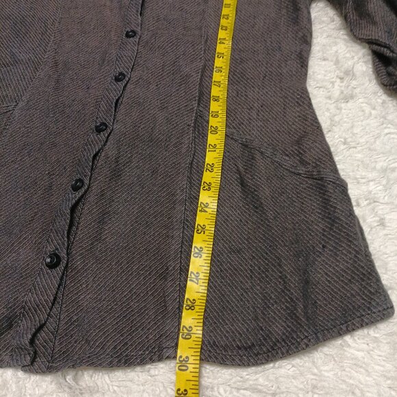 Flax Jeanne Engelhart Brown Blouse Shirt Jacket Button Down Linen Size small - Picture 5 of 7